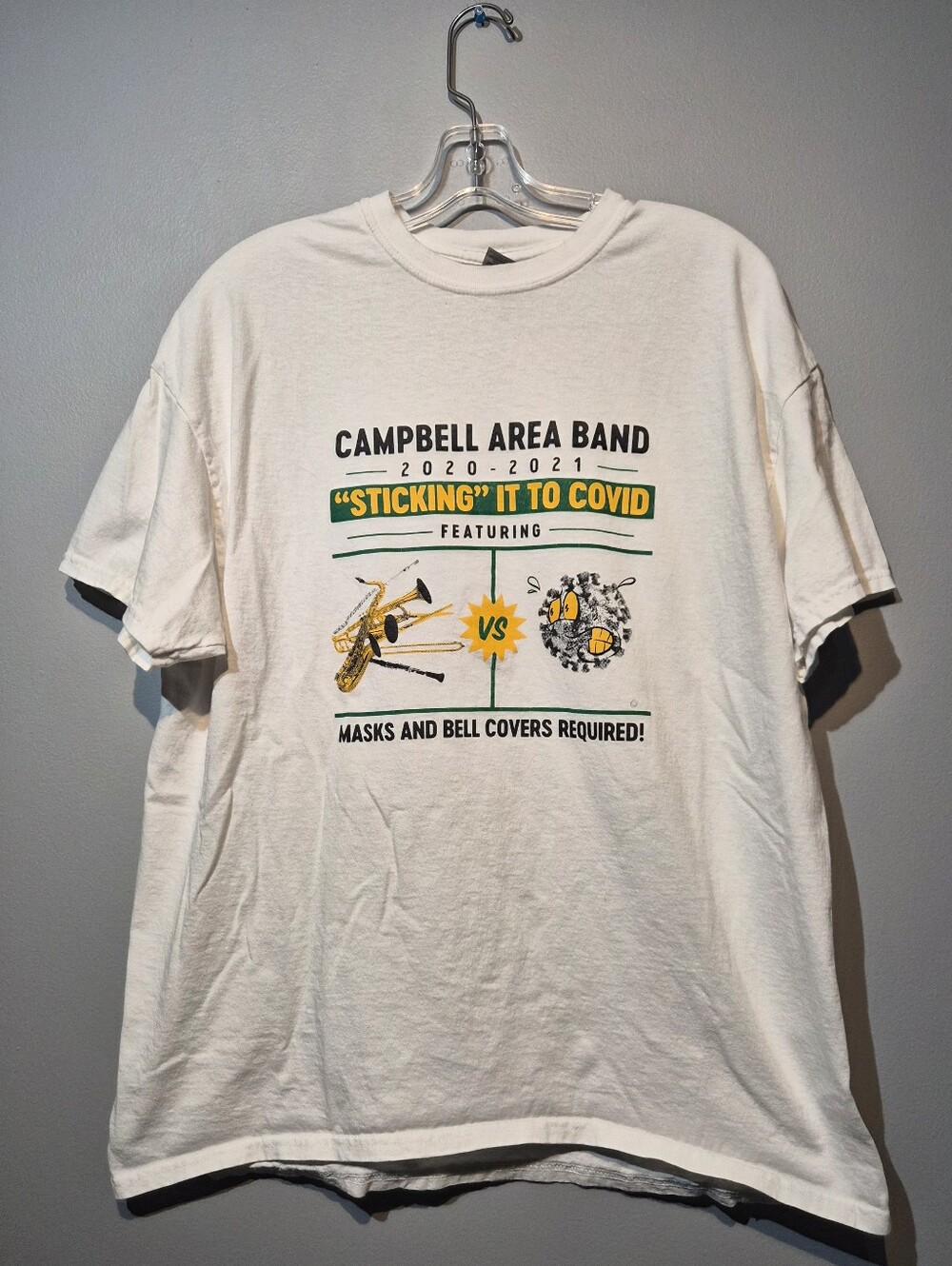 Campbell Area Band Covid 19 Awareness Graphic T-Shirt | Size XL